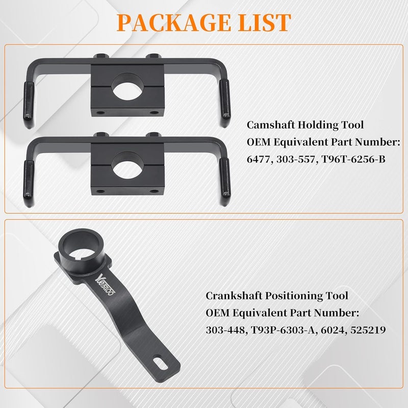 Yuesstloo 3Pcs Camshaft Holding Tool Kit with Crankshaft Positioning Tool, Compatible with Ford (F-Series Truck) F150 F250 F350 F450, Econoline Expedition 4.6L 5.4L 6.8L V8 V10, 303-557 303-448 6477 6024 - Image 2